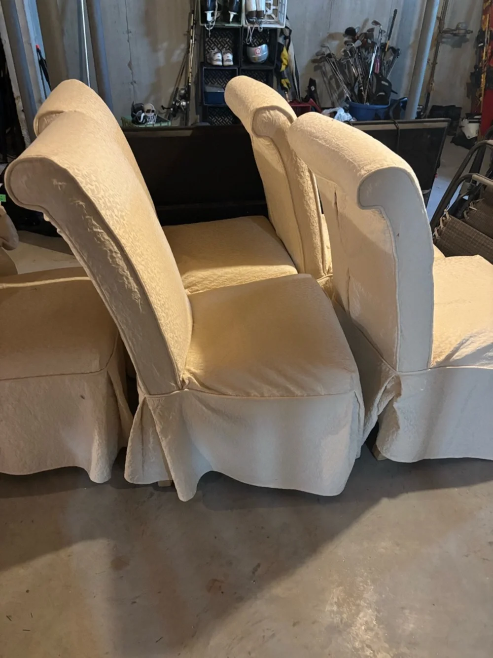Cream Slipcovered Dining Chairs - Set of 4